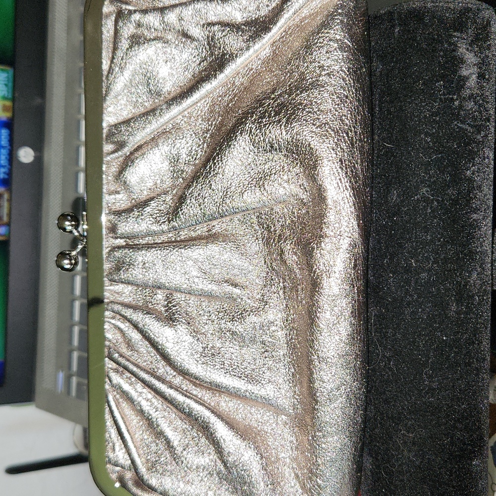 Express Metallic Silver Clutch - Picture 2 of 5